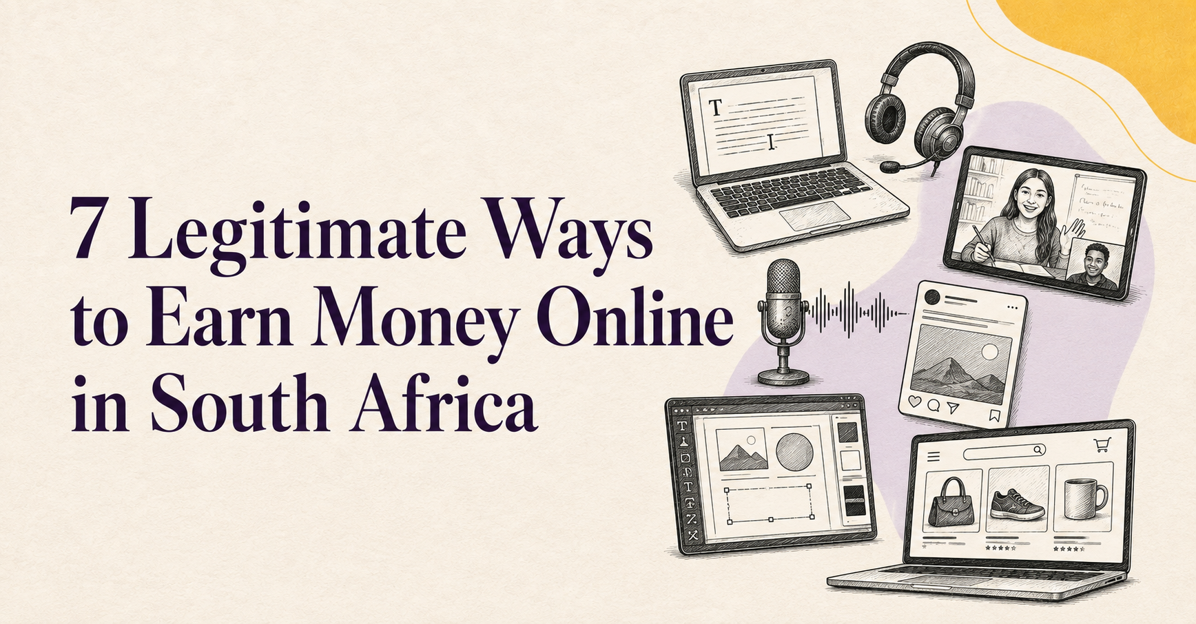 image showing the different ways to earn money online in south africa